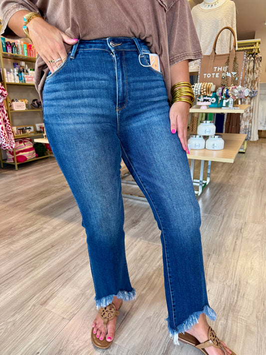 Sailor Dark Wash HR Crop Jeans