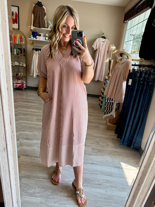 Falling Rust Maxi Dress