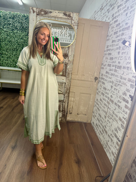 Seafoam Stripe Maxi Dress