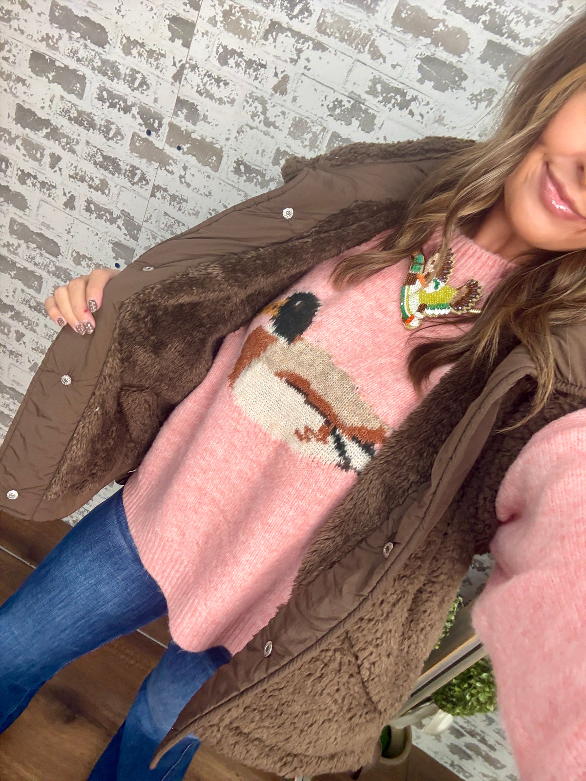 Pink Duck Sweater