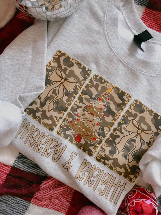 Merry & Bright Camo Sweatshirt