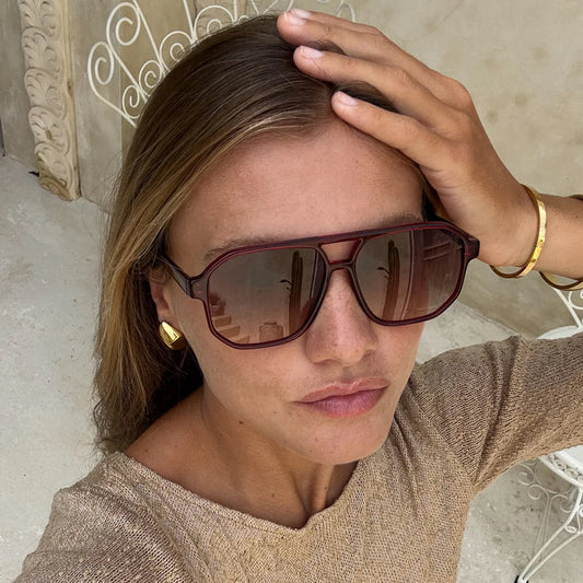 Billie Aviator Sunglasses Dark Cherry