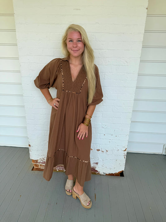 Leopard Latte Maxi Dress