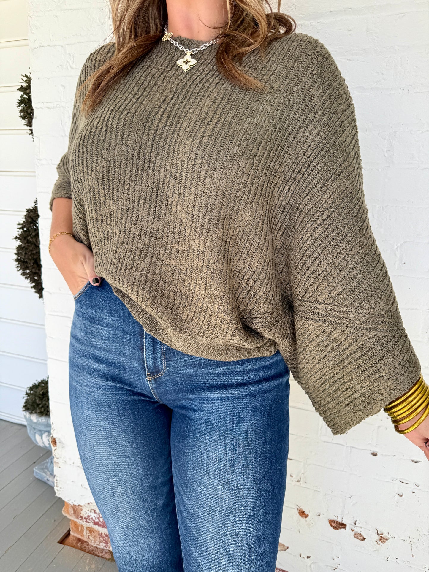 Fern Haze Boat Neck Sweater
