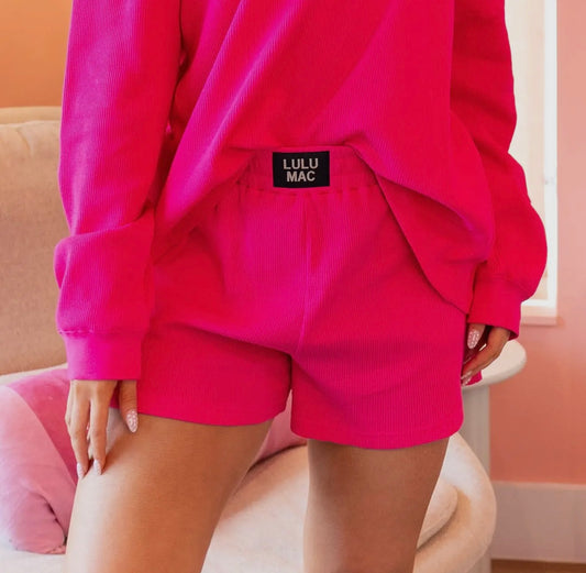 Lulumac Waffle Hot Pink Shorts