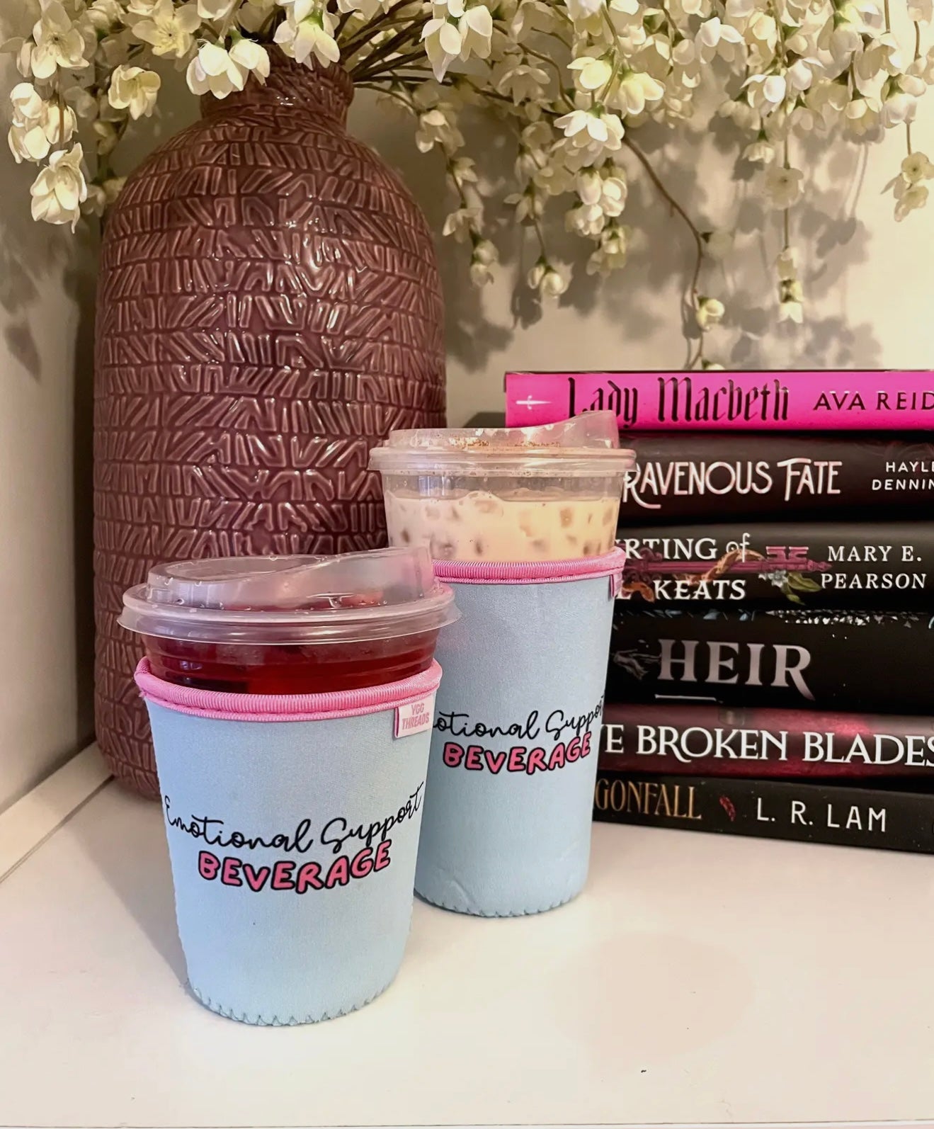 Blue Emotional Support Iced Coffee Drink Sleeve