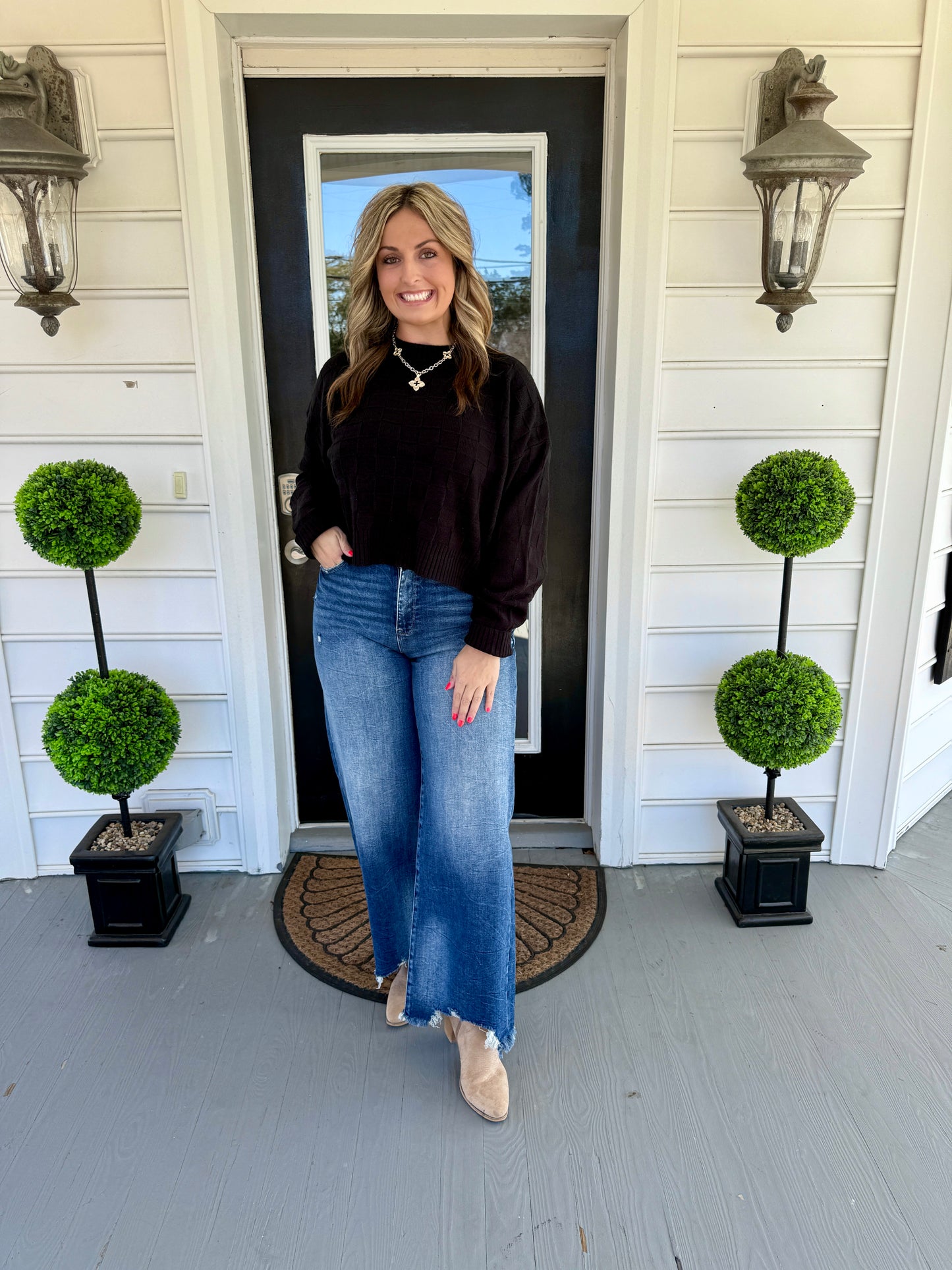 Muted Checkered Sweater