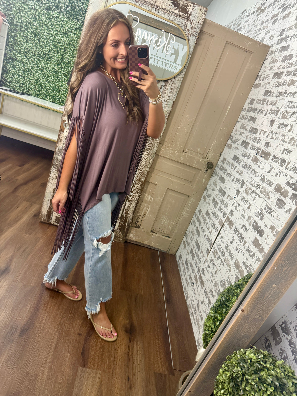Showstopper Fringe Shirt - Mocha