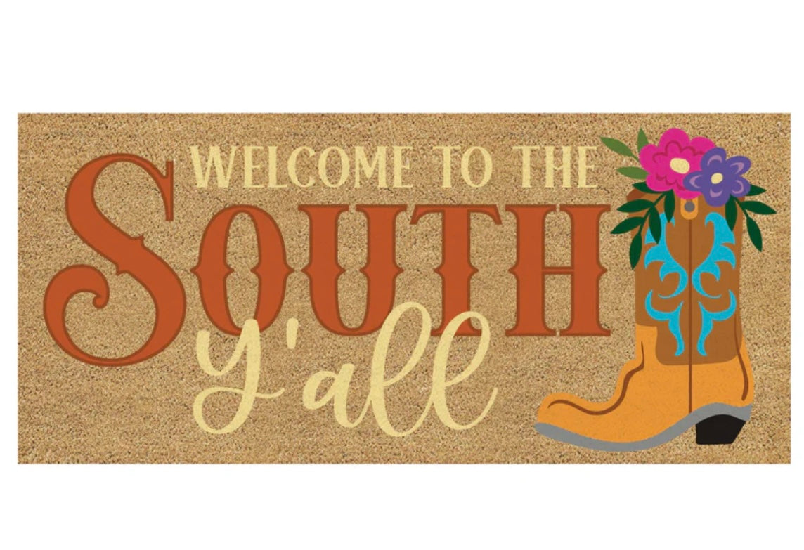 Sassafras Welcome To the South Y'all Flocked Coir Switch Mat