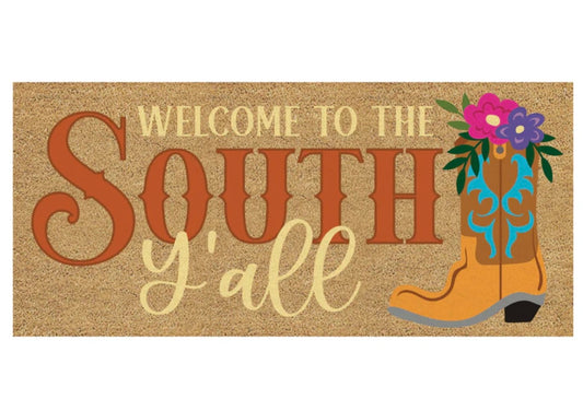 Sassafras Welcome To the South Y'all Flocked Coir Switch Mat