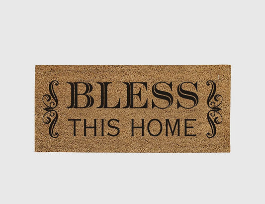 Sassafras Bless This Home Flocked Coir Switch Mat