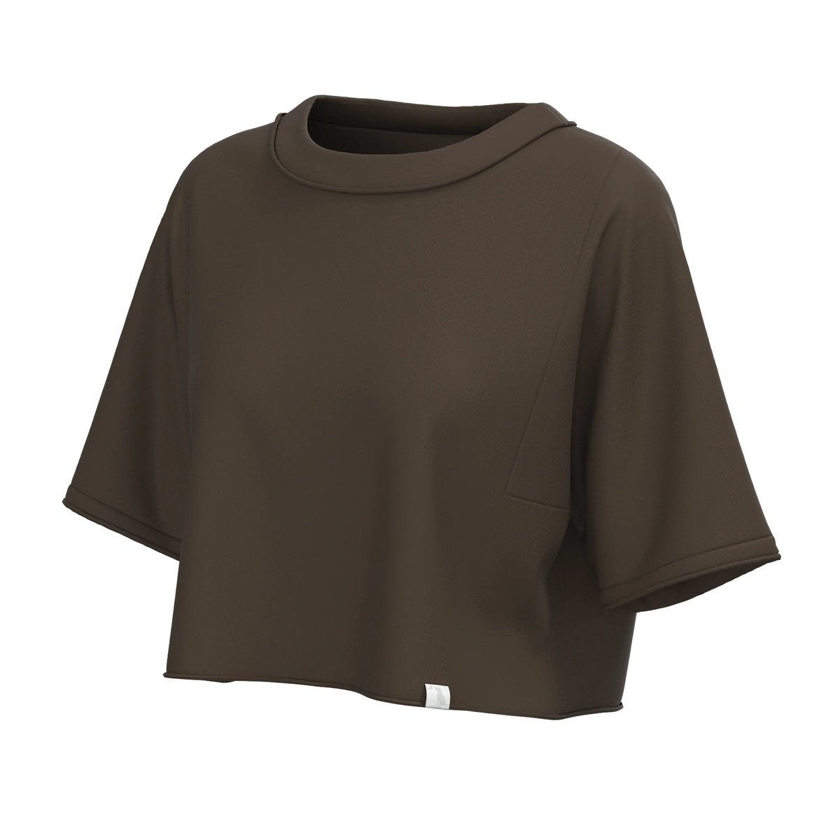 Local Girl Boxy Crop T-Shirt-Espresso