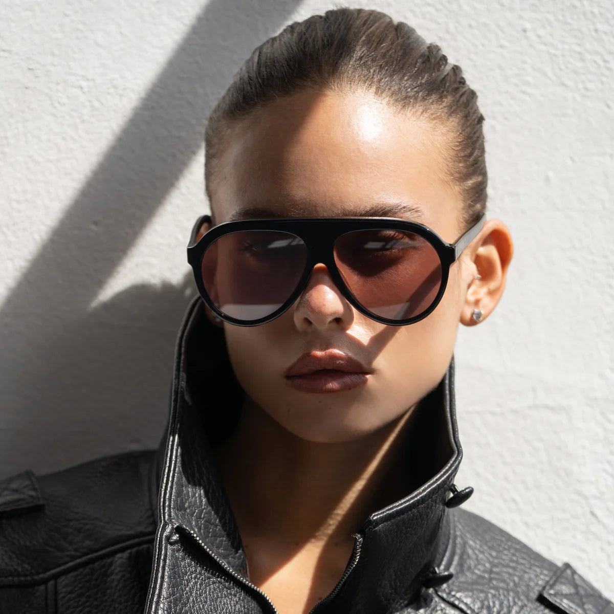 Maxwell Acetate Aviator Sunglasses-Black