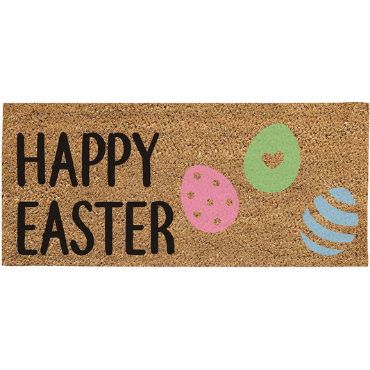 Sassafras Happy Easter Flocked Coir Switch Mat