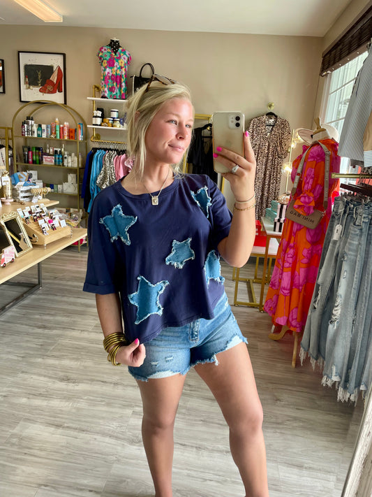 Denim Star Patch T-Shirt