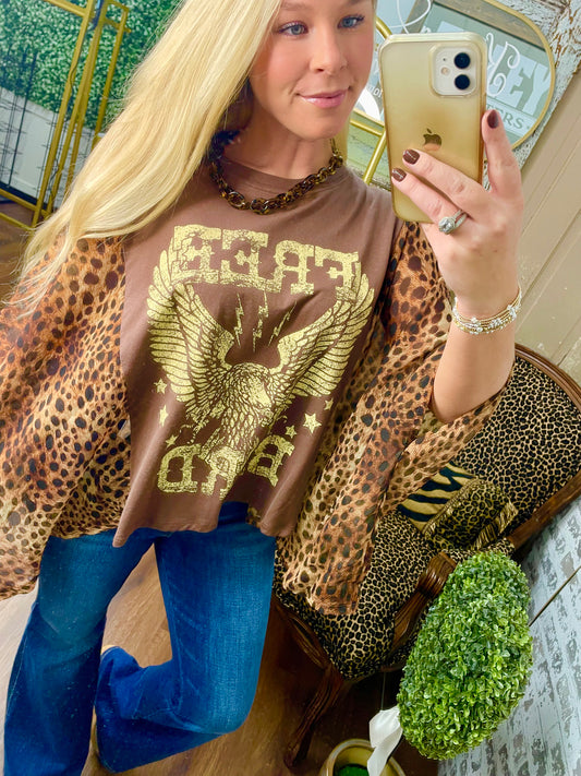 Free Bird Brown Kimono