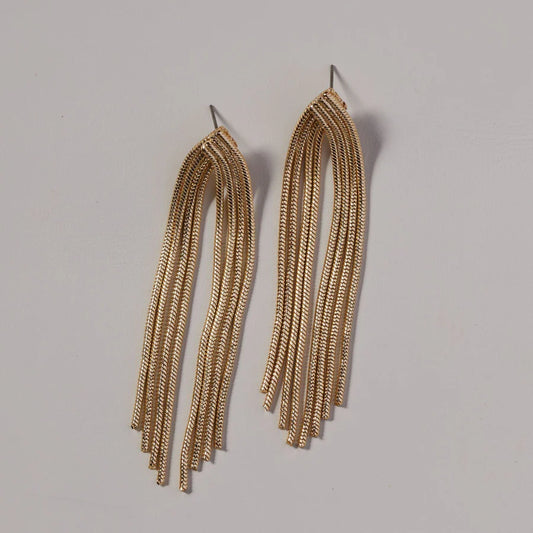 Gold Waterfall Chain Earrings