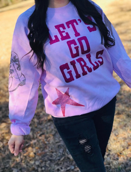 Let’s Go Girls Glitter 360 Graphic Sweatshirt